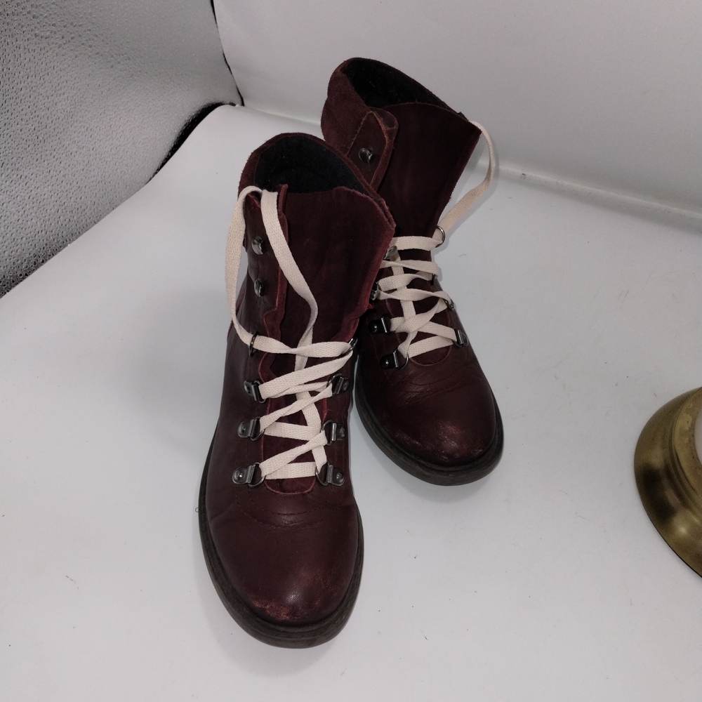 Sam Edelman Burgundy Combat Boots